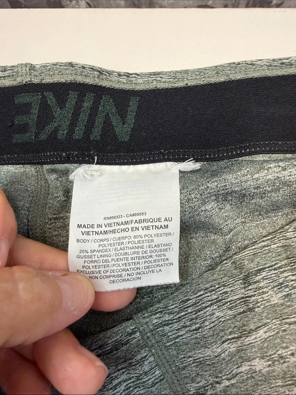Nike Pro Grey / green Heather Performance Shorts‎ with Black Swoosh